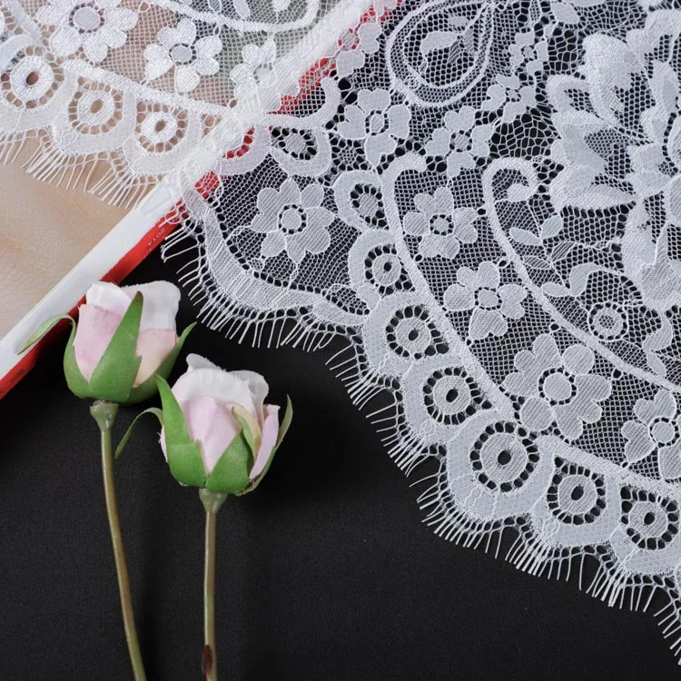 L9172  Yanzi Factory Eyelash Trim Material Guipure Bridal Wedding Dress Cloth White Lace Fabric