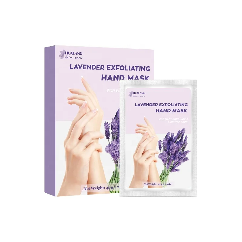 Отбеливающая отшелушивающая маска для рук с лавандой в форме перчаток в Корейском стиле