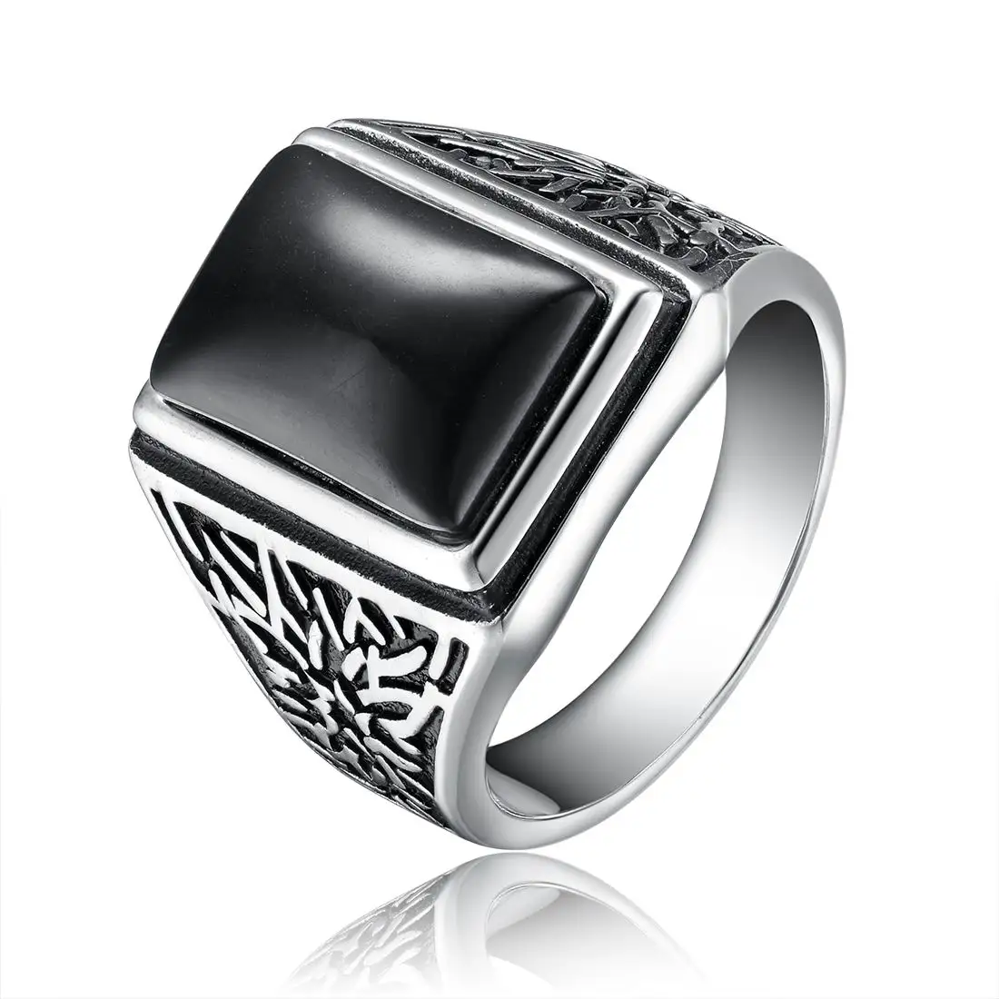 RN6602 Aceworks Top Fashion big agate stone turkish silver men ring