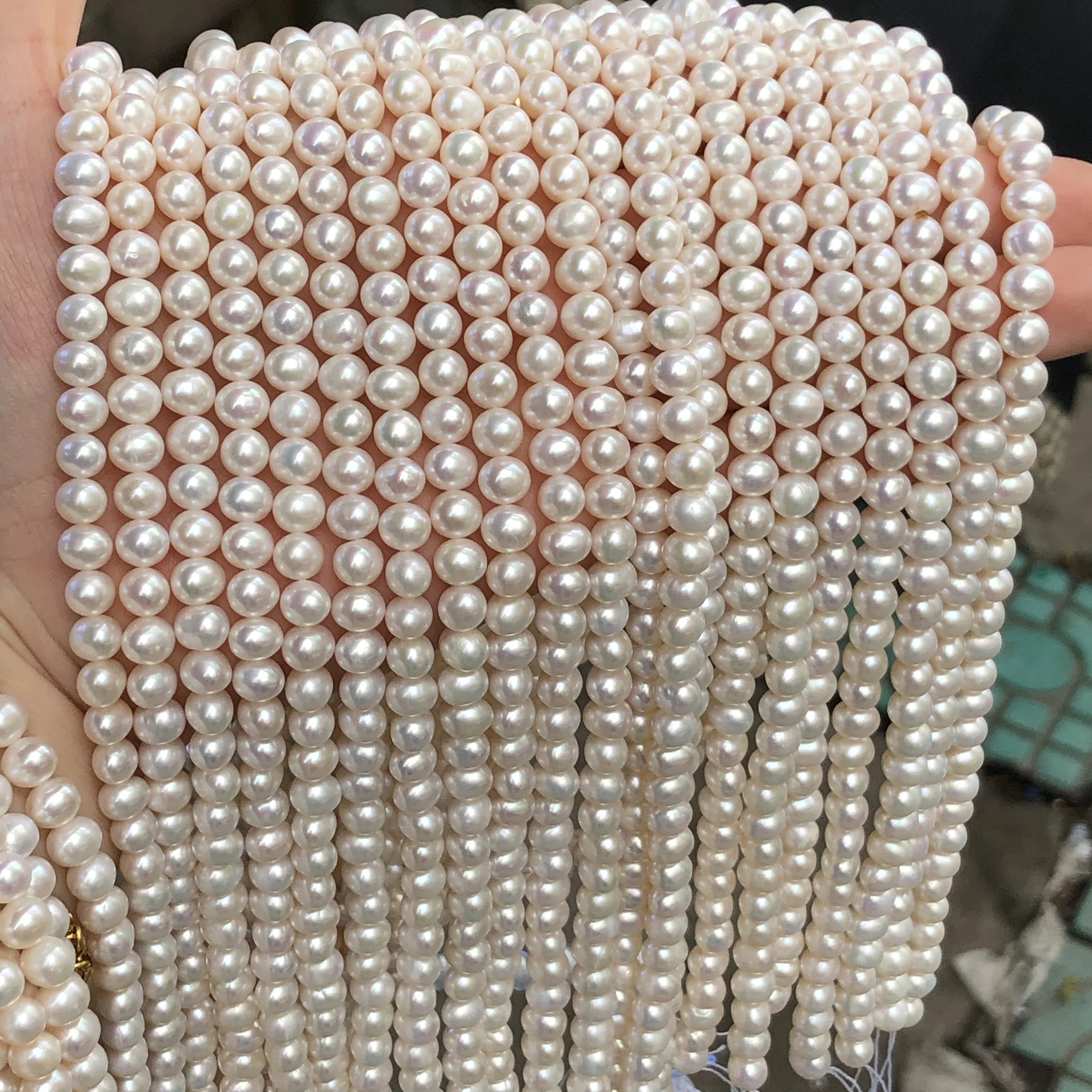 New Goods 6-7mm Flawless Near Round Natural Fresh Water Pearl Naked Pearl Semi-finished Diy Jewelry Accessories Wholesale