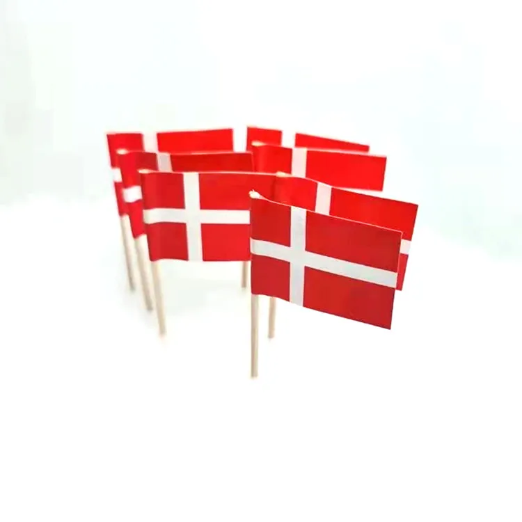 Disposable Food Grade Dessert Sandwich Cake Markers Custom Logo Burger Flag Decoration Tooth Pick