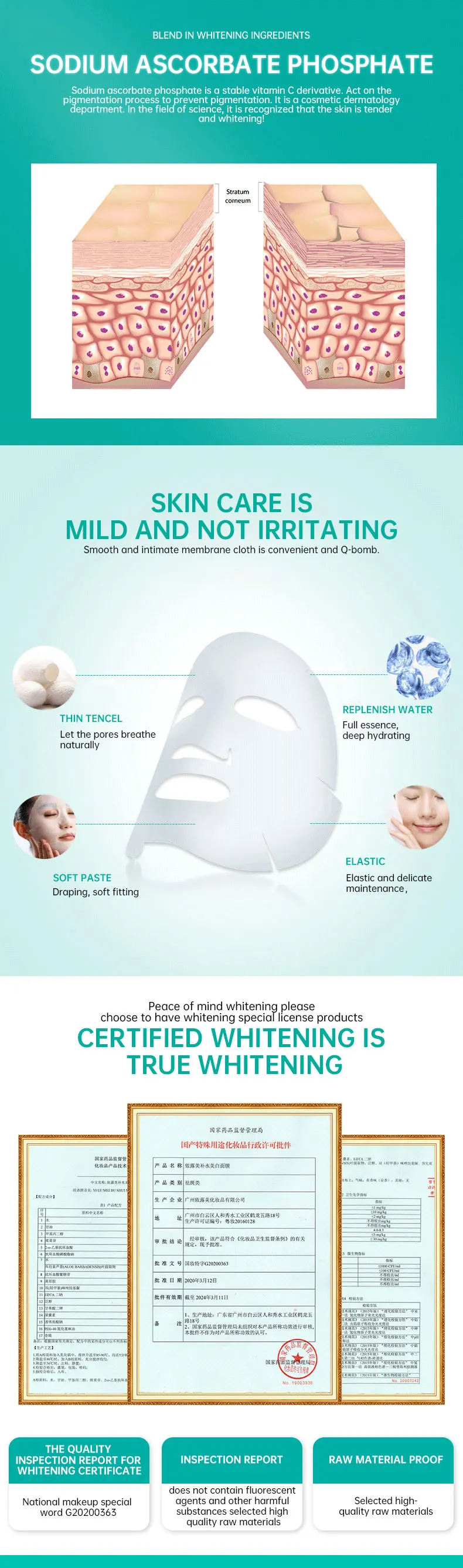 Korean Skin Care Whitening Facial Mask Skin Nourishing Hydrating Face Mask