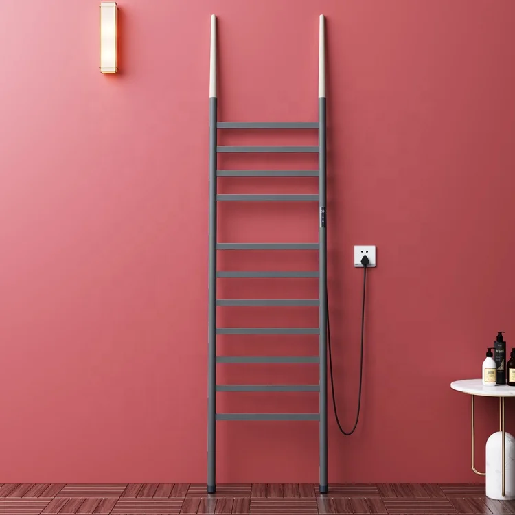 Hotel led display floor free standing electric towel warmer heated towel radiator rack for household use
