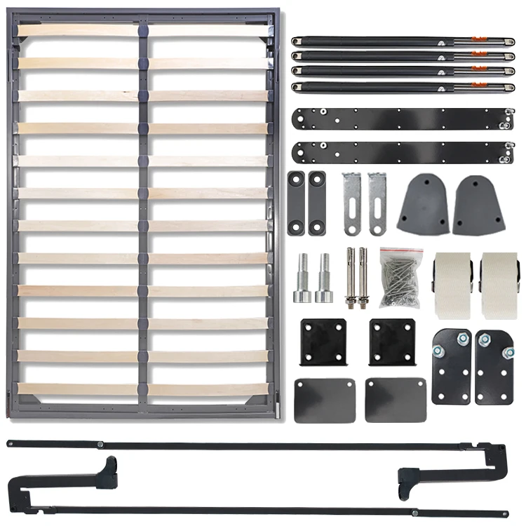 Wholesale New Design Vertical Manual Murphy Bed Hardware Kit Space Saving Folding Hiding Wall Bed Mechanism With Auto Legs