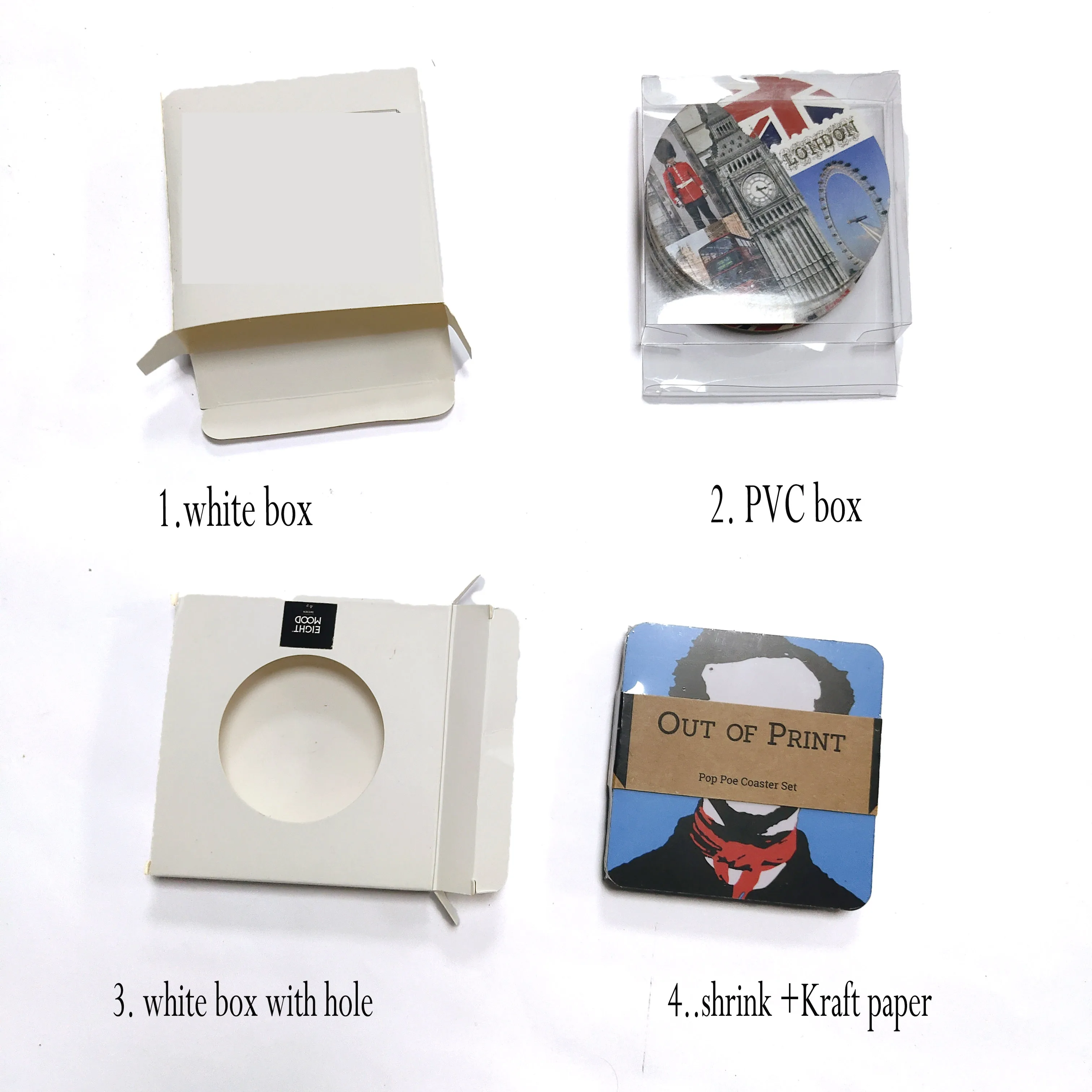 Customized Design Black Sublimation Blank Mdf Print Wood Set  Hardboard Cork Coaster Blank