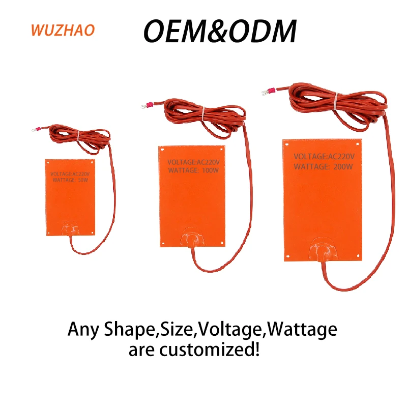 Micc Customized Silicone Heating Pad Electric Silicone Rubber Flexible Hot Plate With Ksd 301 Limiter For Pizza Delivery Bag