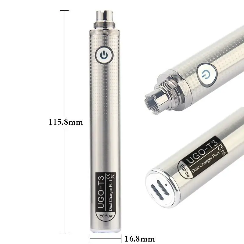 Hot Sale UGO T3 Vape Pen Battery 1300mah Variable  Voltage USB Passthrough