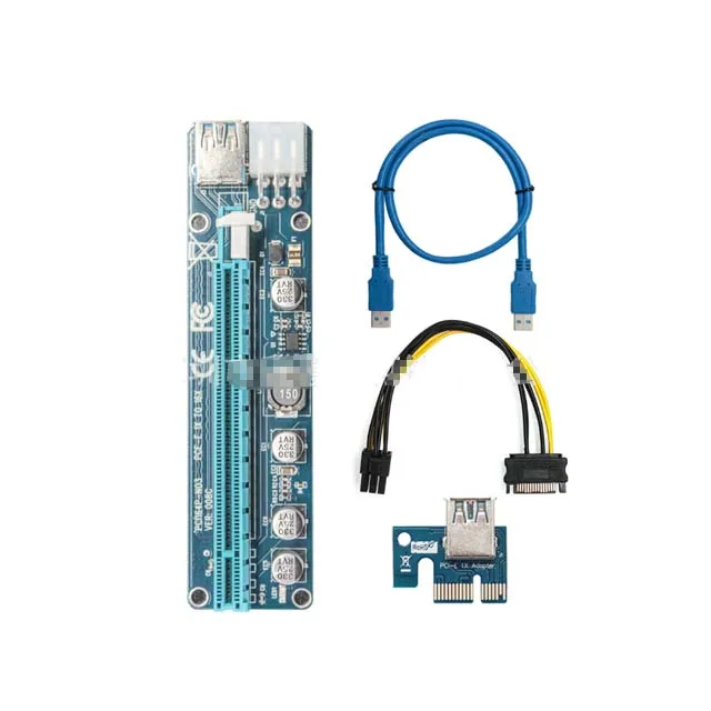 New energy-saving design VER008C PCI-e graphics card adapter card extension cable with LED light board 6PIn power supply