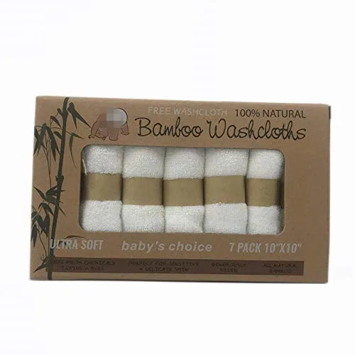 Factory Wholesale Luxury Bamboo Wash Cloth and Square Face Towel Terry 100% Bamboo Baby Washcloth