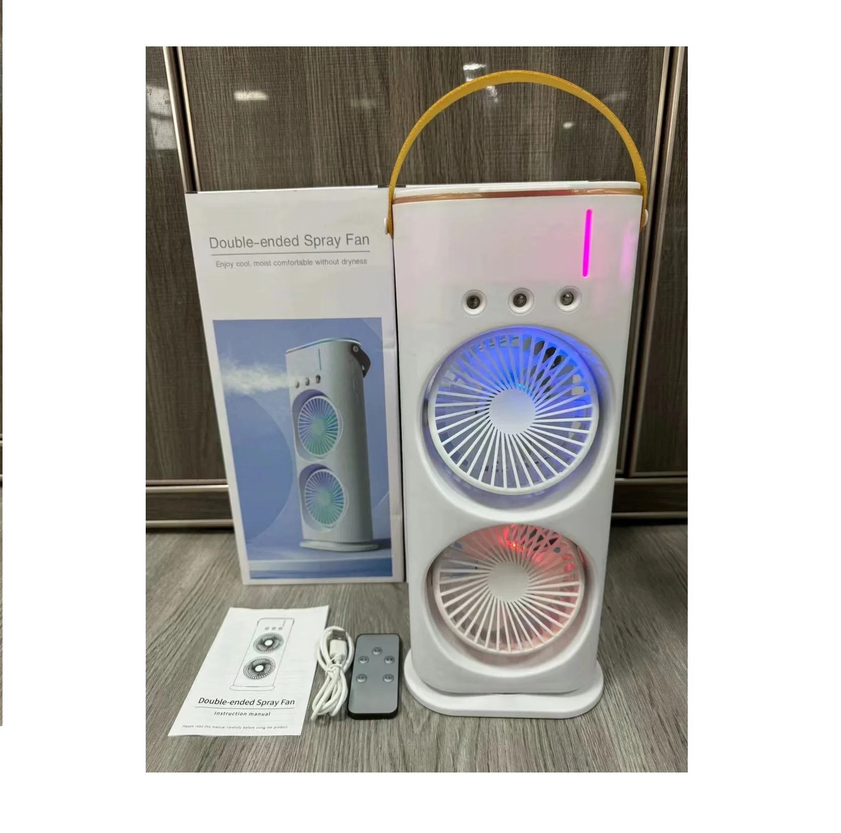 Mini Portable Air Conditioners USB Water Cooling Fan Small Table Air Cooler with Spray Humidify