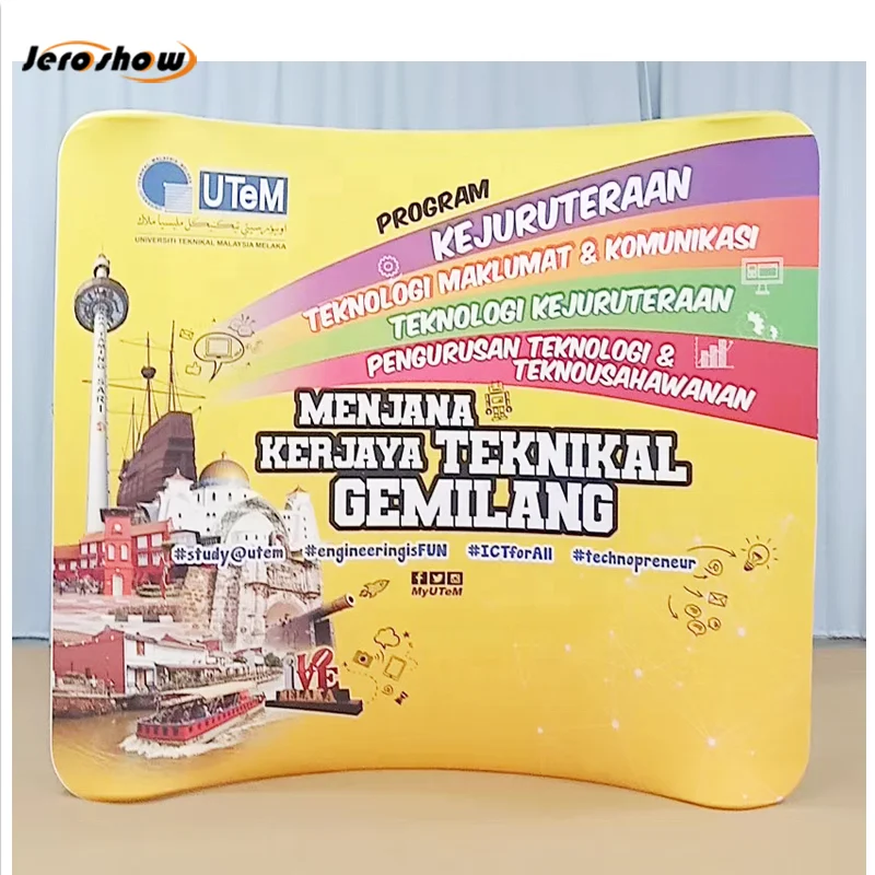 Portable photography tension fabric trade show backdrop for exhibition booth display