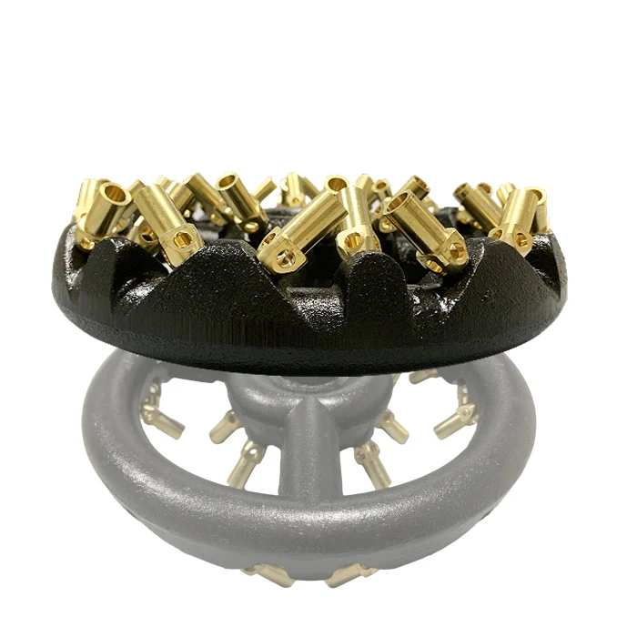 Bottom intake 32 nozzles Cast Iron Brass Nozzle Cooking Jet Burner Multi-cooker Cooktop Cast Iron Propane Burner parts