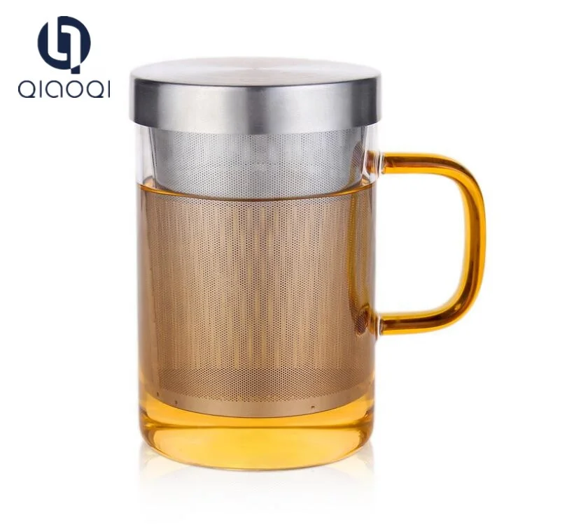 Bottom Price Latest Style Green Flower Double Layer Glass Tea Cup