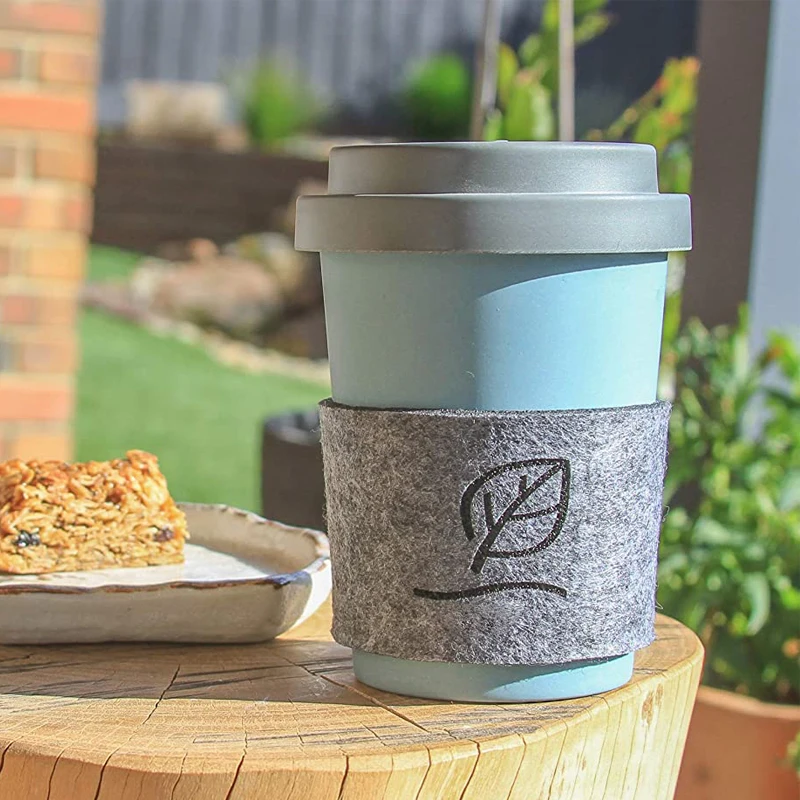 Lightweight Portable Coffee Cup Holder Travel cup Sleeve Heat Resistant felt coffee cup sleeve