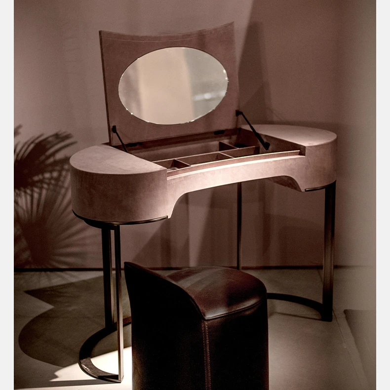 
Elegant Dressing Table Vanity Dressers With Mirror leather Vanity Bedroom Furniture 