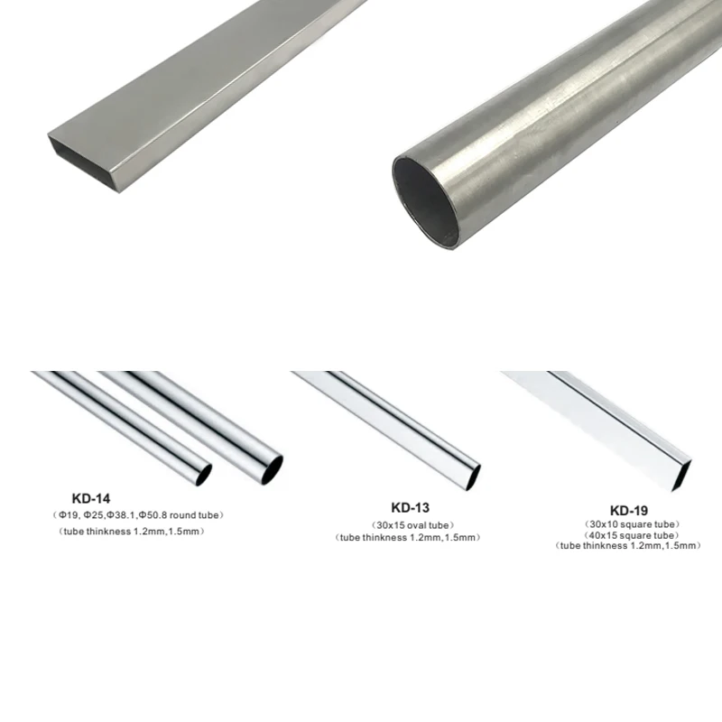 Bathroom accessories hardware 1.2mm,1.5mm thickness sliding door fitting stainless steel pipe