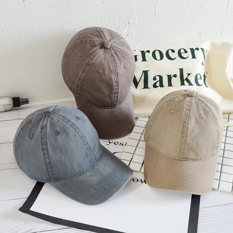Wholesale Vintage Washed Denim Sports Caps Blank Custom Logo Plain Baseball Cap Dad Hat