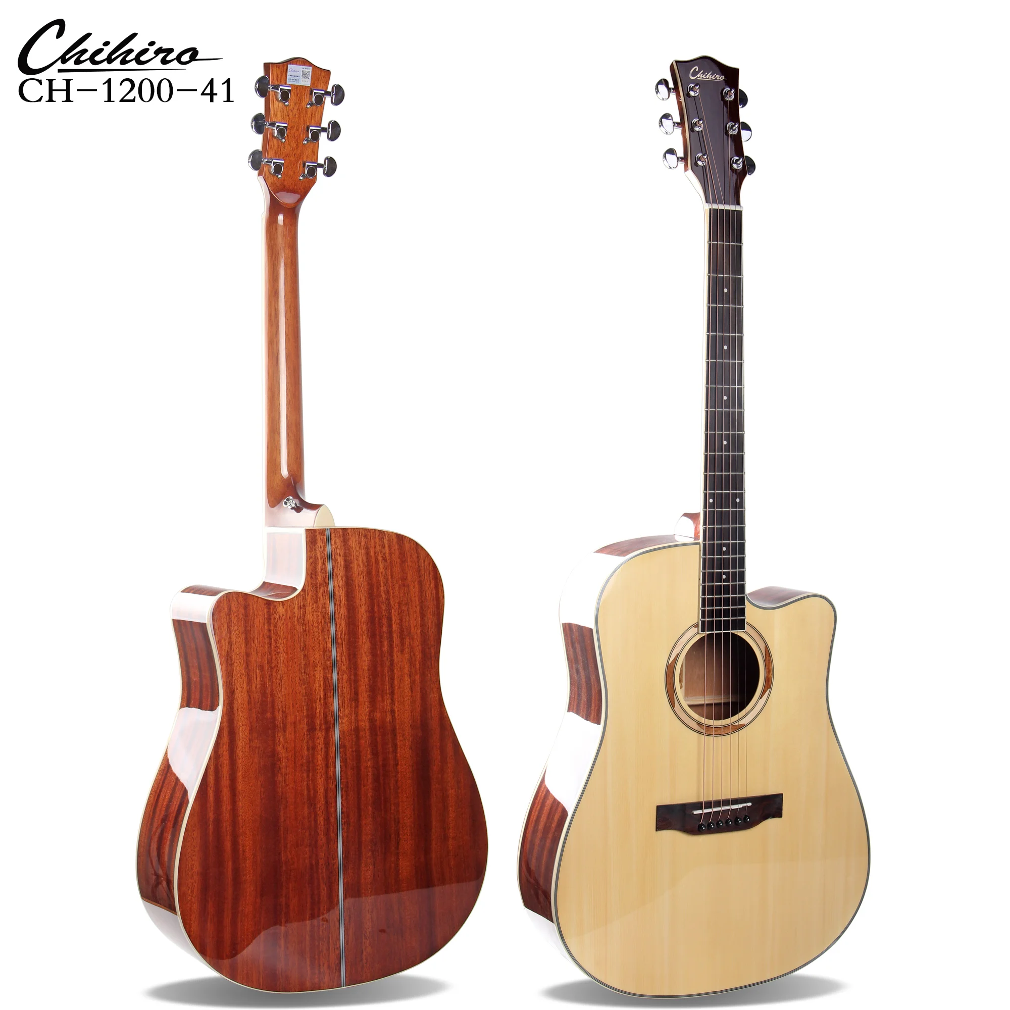 Professional Custom OEM ODM High Grade Wood Laminate Semi Spruce Mahogany Rosewood Fretboard Acoustic Guitar For Sale Cheap