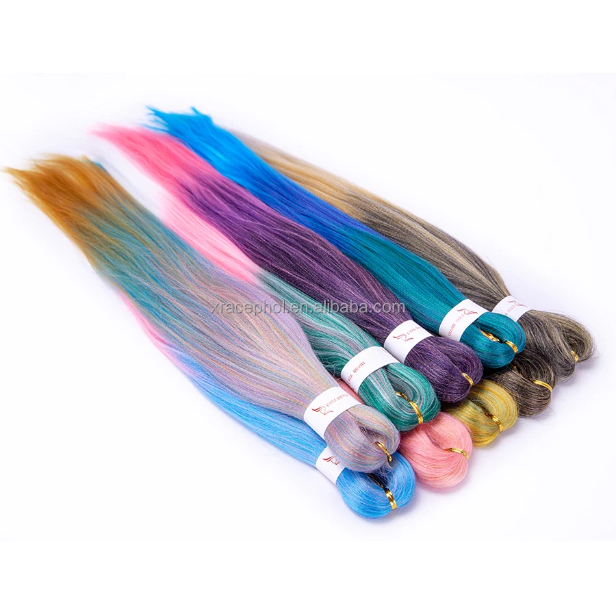 Xracephol Synthetic Easy Crochet Braiding Hair Extension Braids Ombre Pre Stretched Hair Strand Braid Bundle Yaki Straight Hair