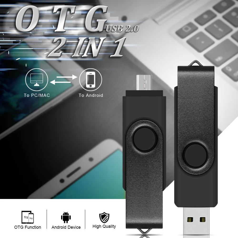Hot Sale Pen Drive Otg 128gb 64gb 32gb 16gb 8gb Mobile Phone Pendrive Usb 2.0  2 In 1 Otg Usb Flash Drive San Disk