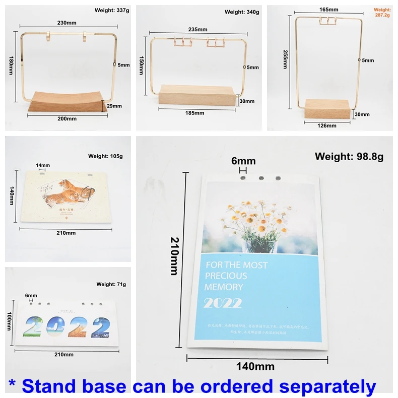 Custom Logo Printing Monthly Stand Flip Wooden Table Desk Calendar