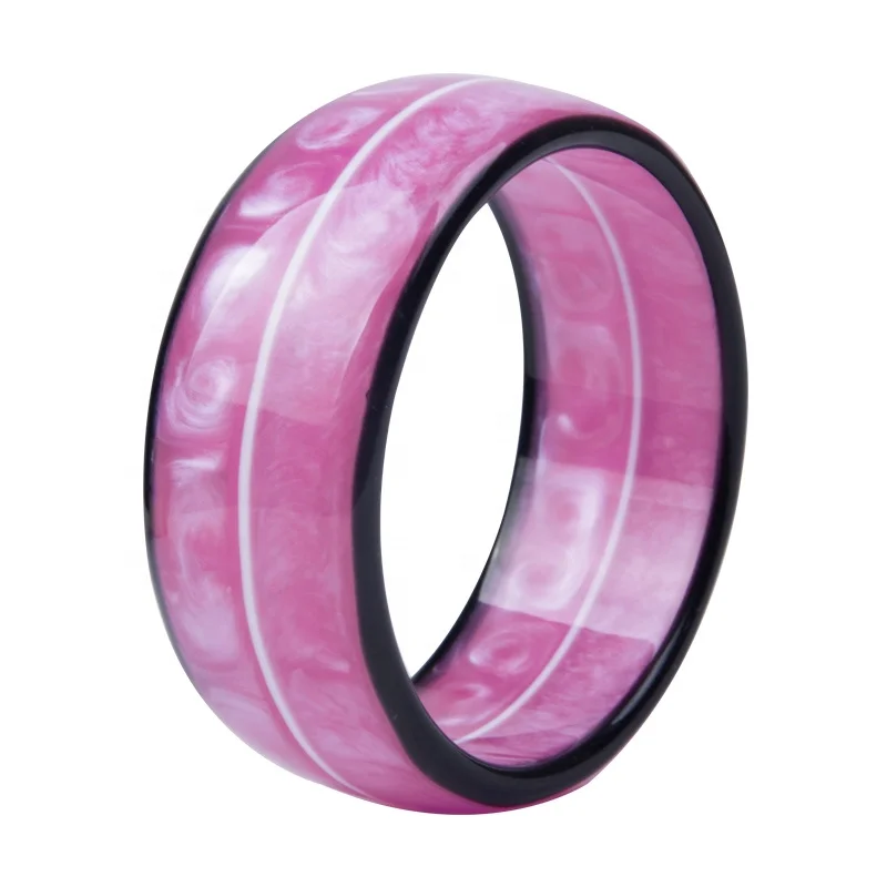 Factory Customized Best Selling Clear Jade ColourResin Bracelet Bangle White Stripe Polygon Resin Bracelet Bangle Jewelry