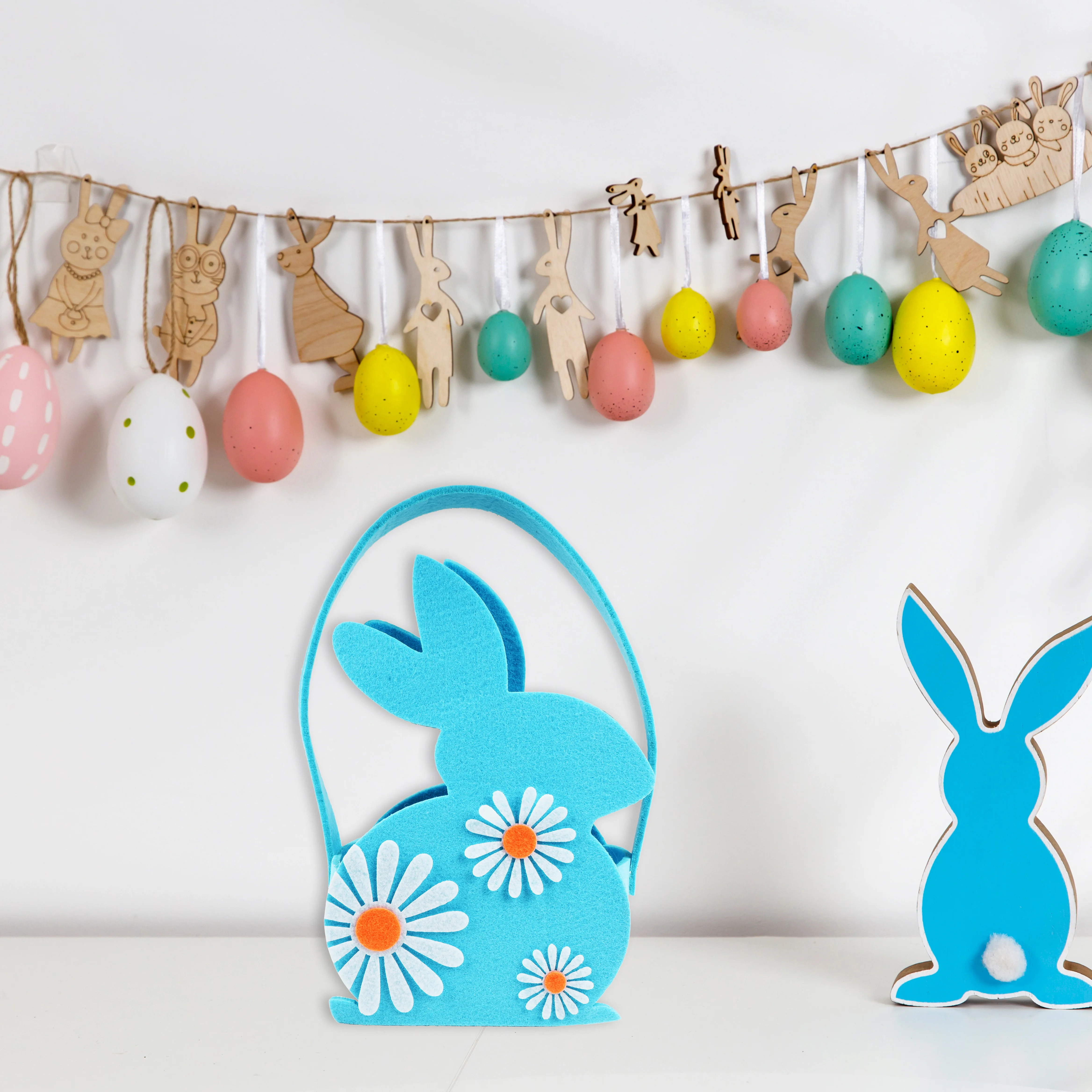 Wholesale Felt Bunny Easter Basket Cartoon Rabbit Candy Egg Storage Bag Easter Party Decoration for Kids