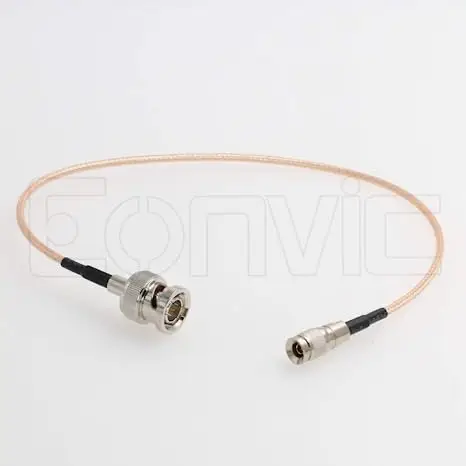 Eonvic BNC Female Bulkhead To Right Angle 1.0/2.3 DIN Male RG316 SDI Cable Jumper Pigtail 20cm BNC Cable