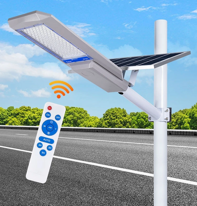 Remote Solar Battery powered Pole Lamp 100w 200w 300w 400w bifacial solar street light