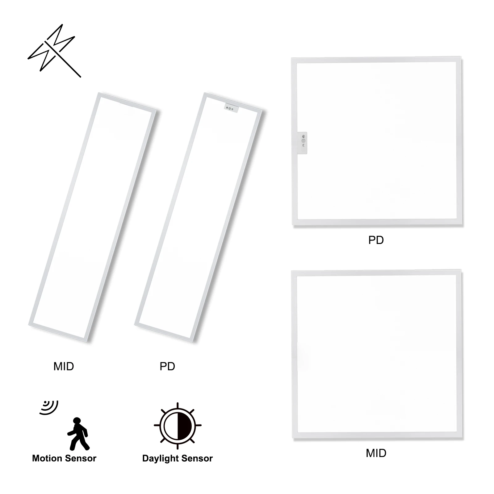 New Product School Shop Office Dimmable Lighting 24w 40W 70W Square Shape Led Panel Light with Sensors