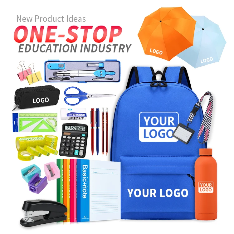 Oem Manufacture Office Education Industry Bidding Item Gift Promotion School Backpack Bag Stationery Notebook Gift With Logo