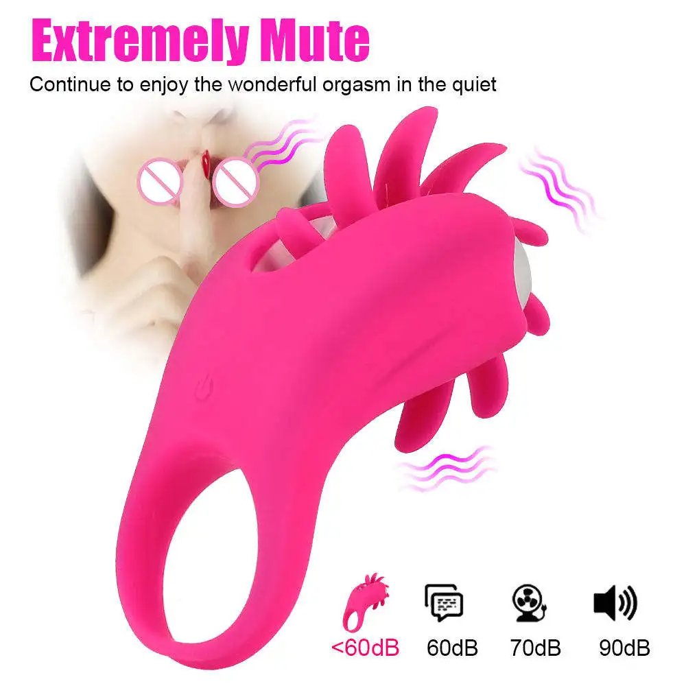 Rotation Oral Vagina Clitoris Stimulator G-spot Massager Tongue Licking Adult Products 10 Speeds Vibrators Penis Ring Cock Ring