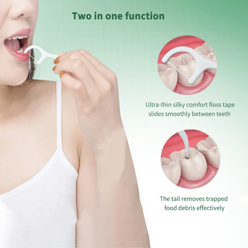 Discount Price Personalized OEM Eco Dental Floss Tooth Pick Oral Care 50pcs/box Dental Floss