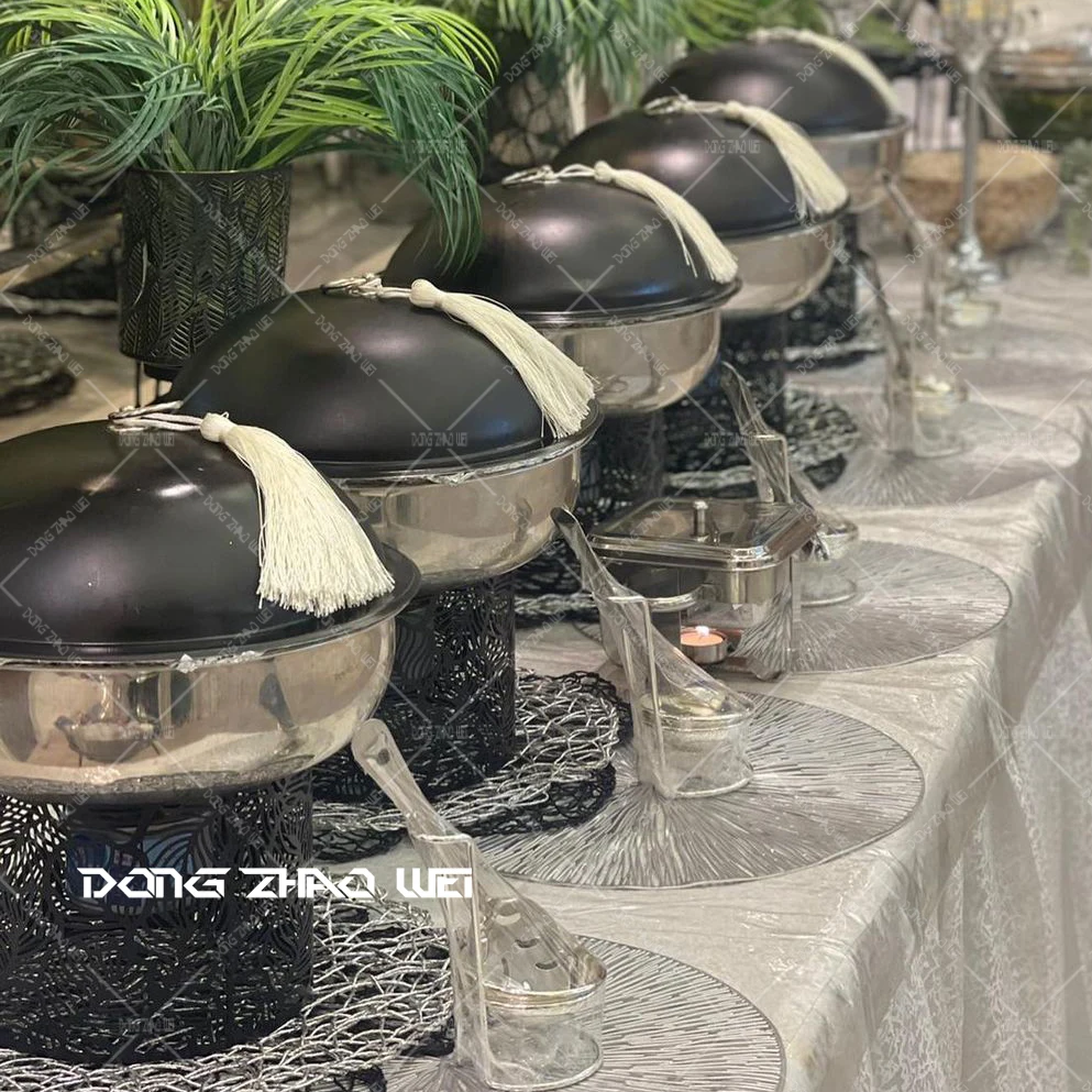 Hot Sale Modern Hotel Chafing Dish Buffet Set Food Warmers Set 4.5 L Stainless Steel Black Chafing Dishes