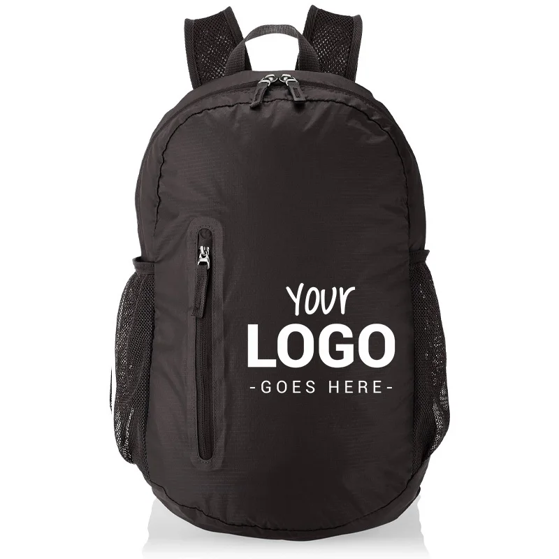 Customized LOGO promotion polyester nylon Gift travel bag waterproof foldable Hiking Ultralight Portable Packable Day Pack bag