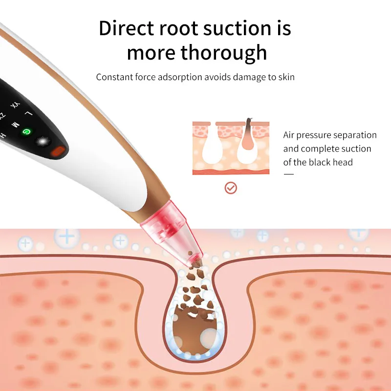
Portable Rechargeable Face Pores Cleaner Vacuum Powered Blackhead Remover Heates Deep Cleanser Blackhead Cleaner 