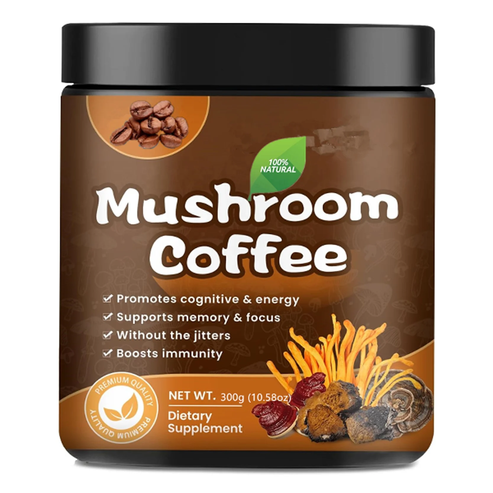 Instant Reishi Mushroom Coffee  Hot Mushroom Protein Latte