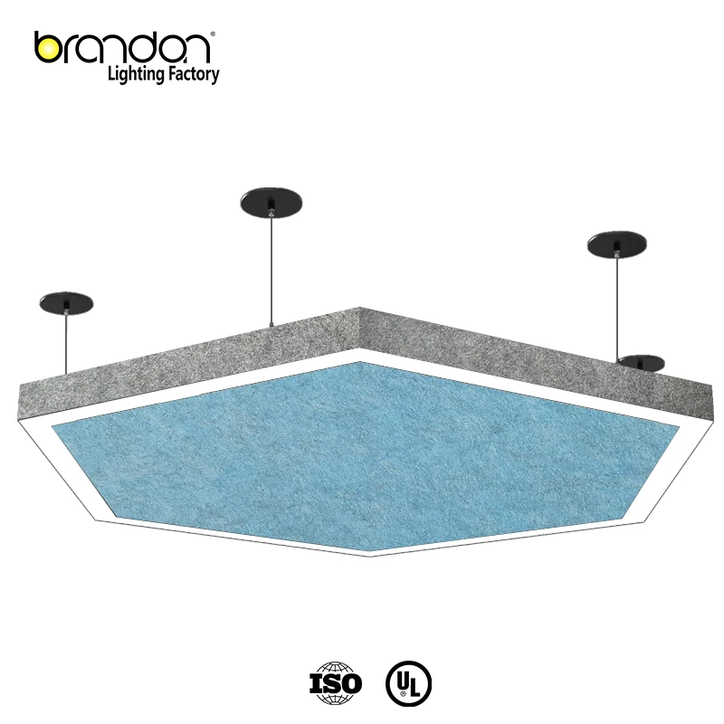 Brandon Linear Lights Commercial Designable Shape Led  Acoustic Luminaire Lighting Ceiling Pendent Lights With Lens