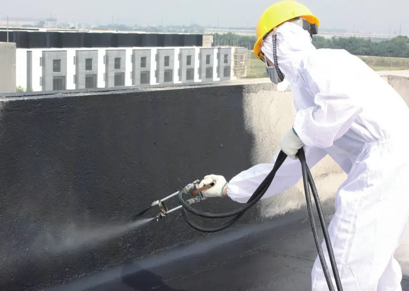 Asphalt rubber asphalt paint bathroom roof waterproof roof color polyurethane waterproof paint liquid coil