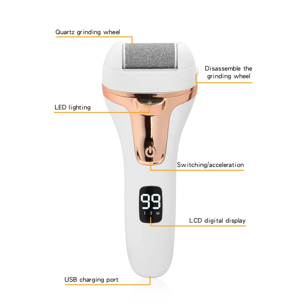 MRY Rechargeable Pedicure Sander Electric Foot File Callus Remover Pedicure Remove Dead Skin Electric Roller Foot File