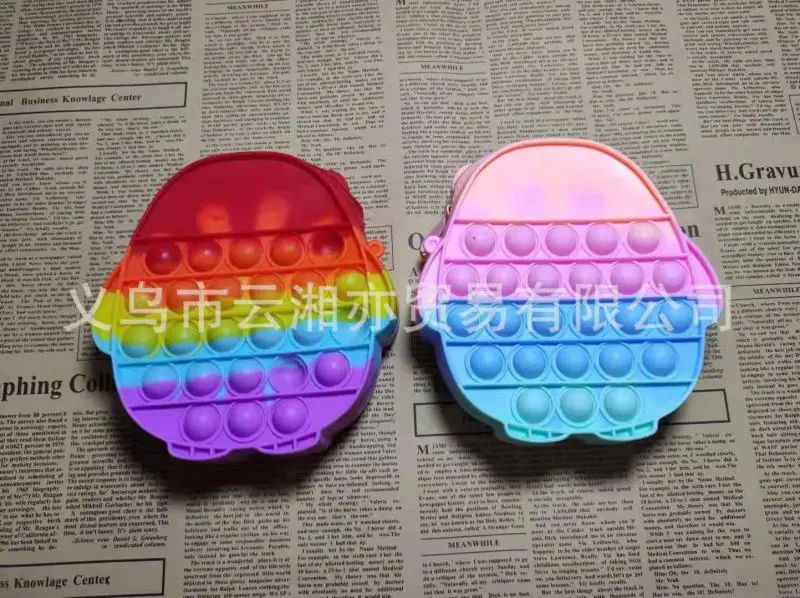 Рождественская Детская сумка-антистресс с пузырьками радужная сумка для девочек рисунком совы ананаса авокадо