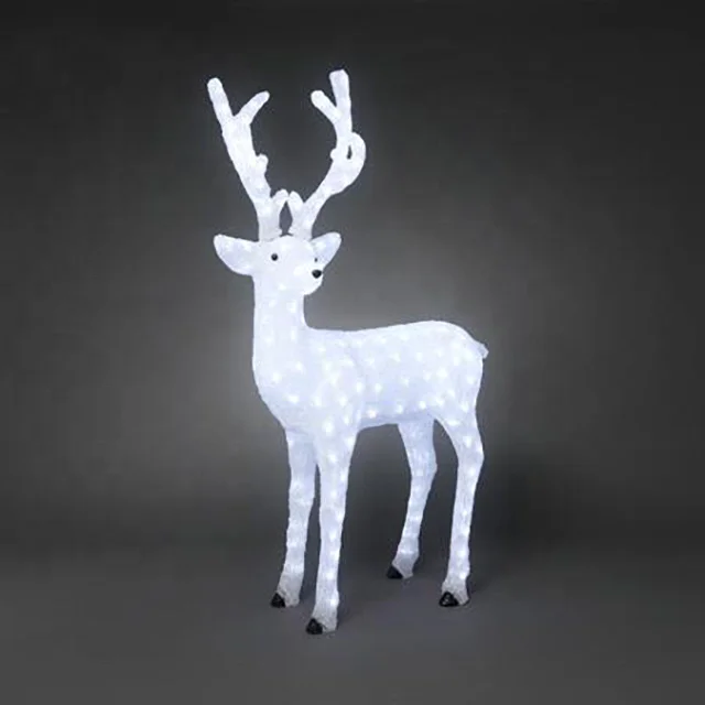 White Moose Deer LED Lights - 3D LED Motif Light for Deer with Animal Motif Design