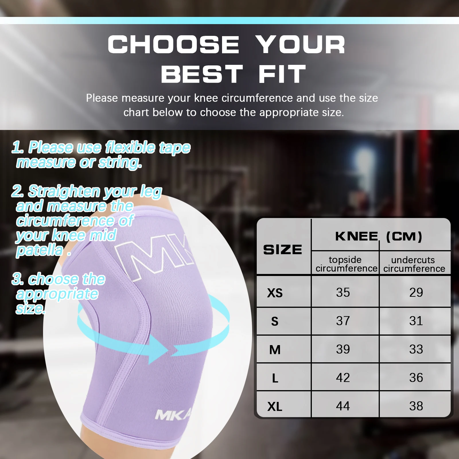 MKAS High Elastic Breathable Squat 7 Mm Neoprene Weight Lifting Knee Elastic Compression Sleeve Neoprene Knee Sleeves