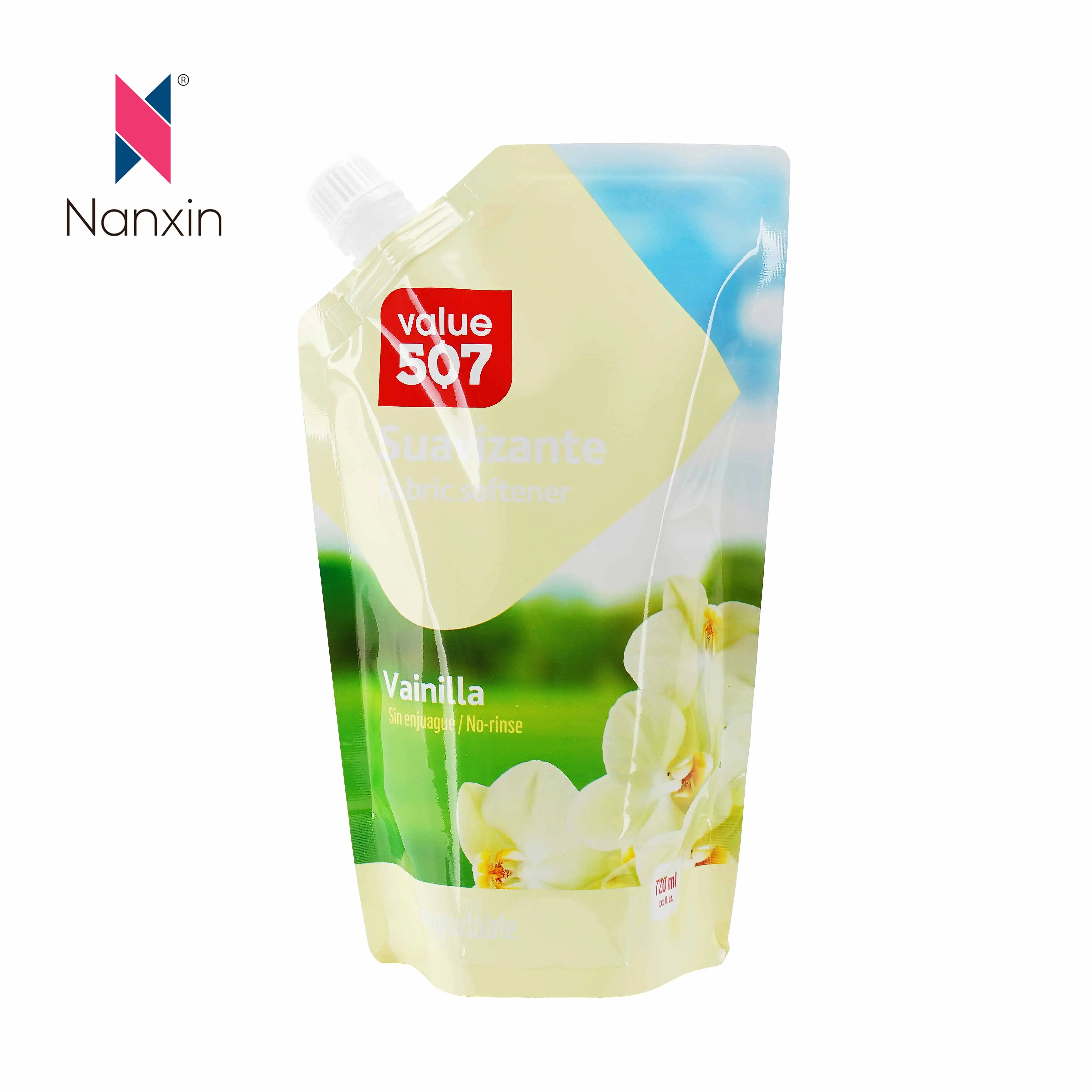 OEM Design Laminated Sanitizer Gel Soap Liquid Refill Packaging Plastic Empty Bags Spout Pouch For Laundry Detergent Packaging