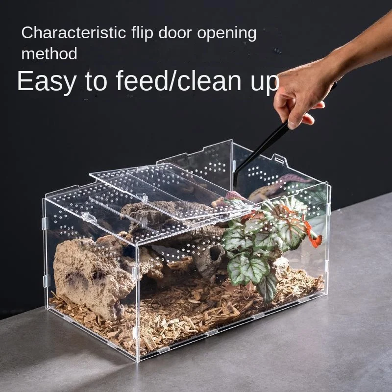 High Quality  Acrylic Reptiles Incubation Box Terrarium Cage For Frog Spider Insect  Reptiles Accessories Display Cases