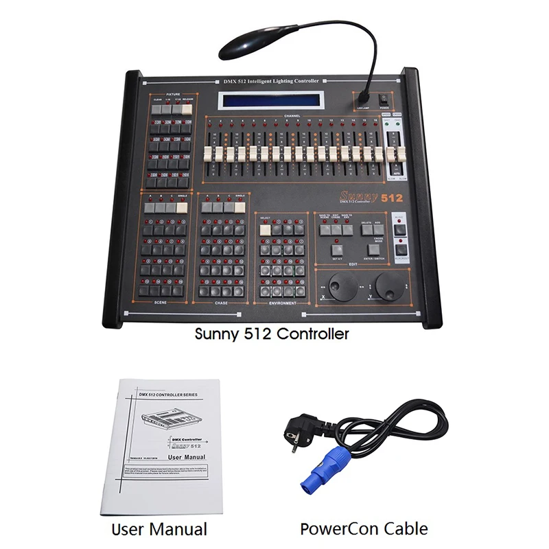 Sunny512 console is specially designed to control various lighting fixtures 4 output with separate optical DMX512/1990 standard