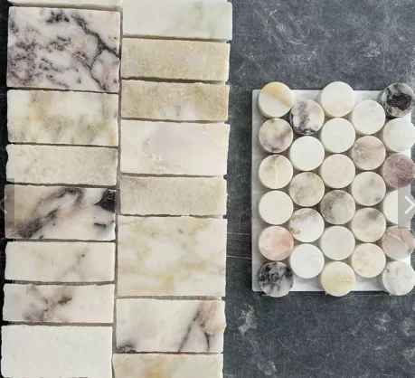 Китайская мозаичная плитка Calacatta из фиолетового мрамора для украшения