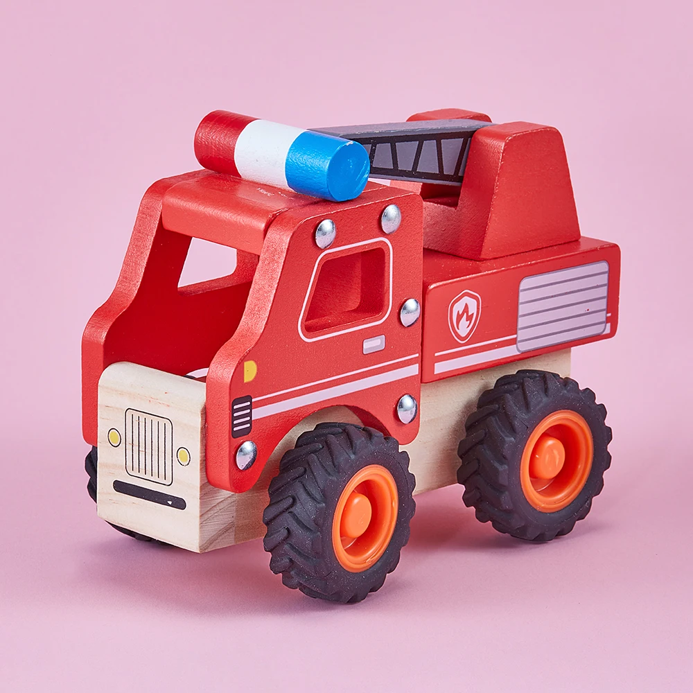 Montessori Early Education Toy Car Non-Toxic Wood Police Car Fire Truck Children Pretend Play Classic Preschool Classroom Reward