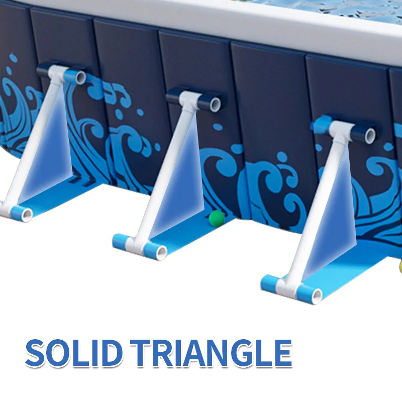 Portable folding pool with triangular support design Good stability Thickened plastic pole Strong support