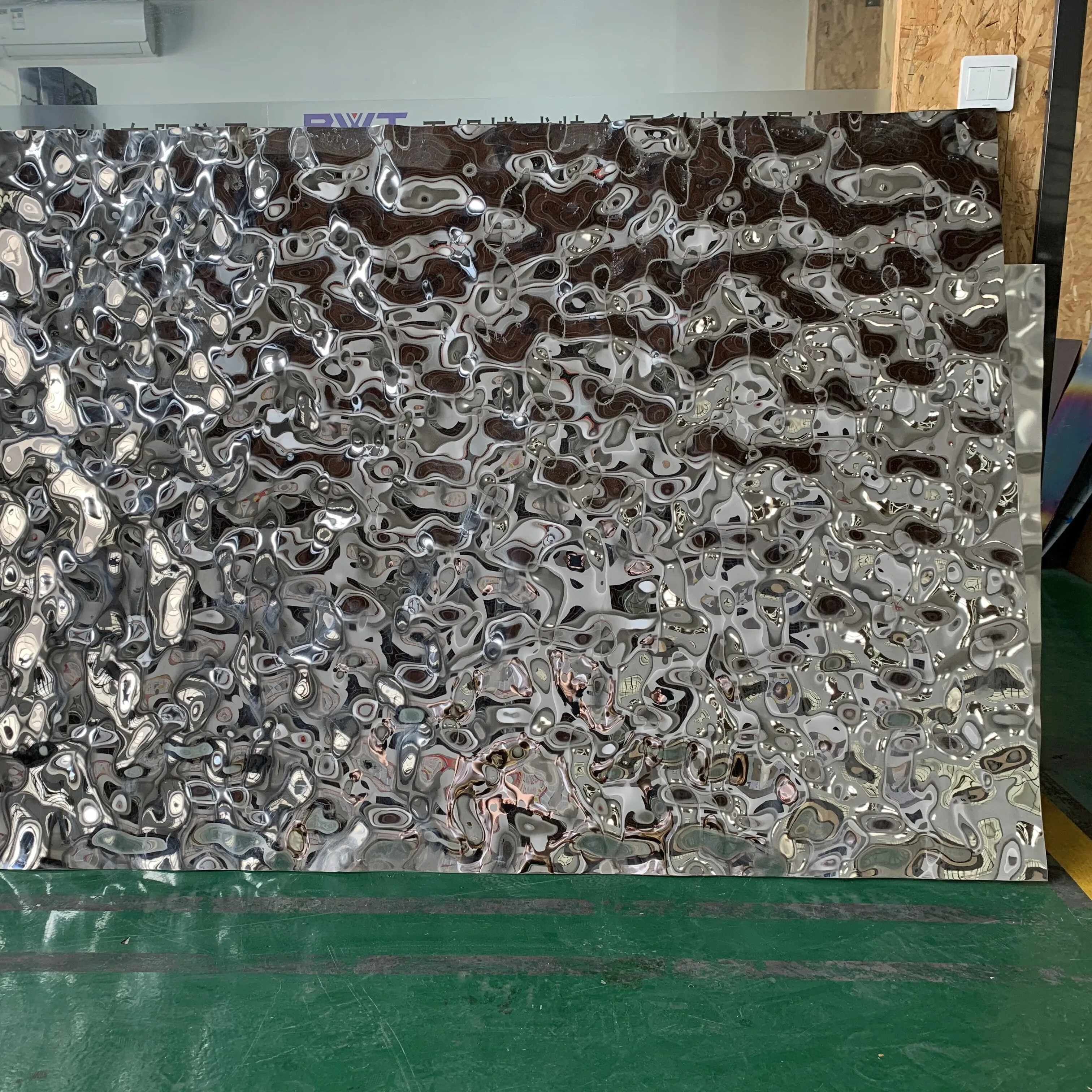 Hot Sale Ceiling Wall Metal Panel 8K Mirror Stamped Water Wave Rippled Interior Decorative Stainless Steel Sheet